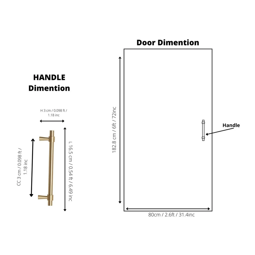 Brass Essence Naveena Solid Brass T-Bar Handle from collection B-0054, showcasing a sleek, polished brass T-shaped door handle.