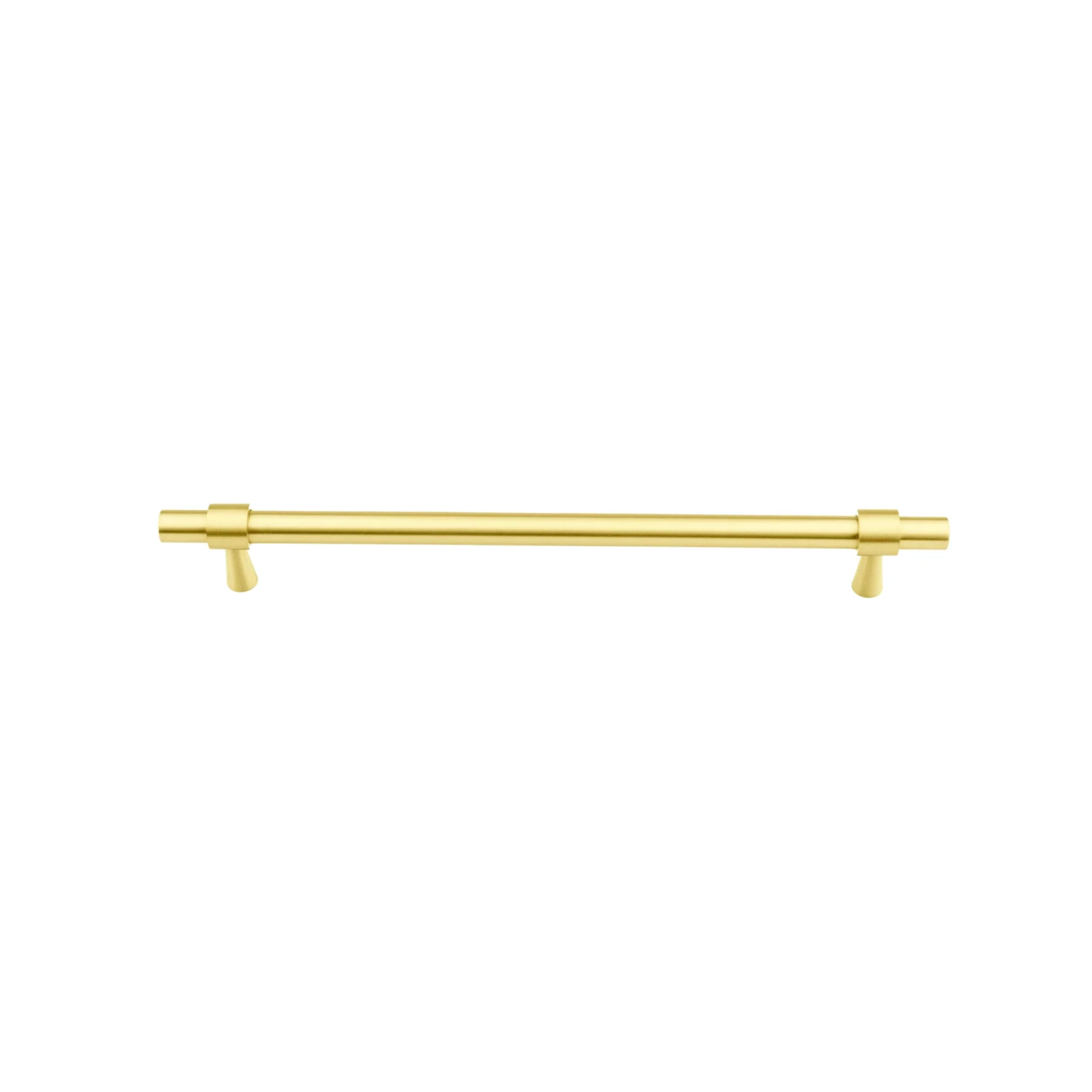Brass Essence Naveena solid brass T-bar handle from the collection, showcasing its sleek, polished design and sturdy construction.