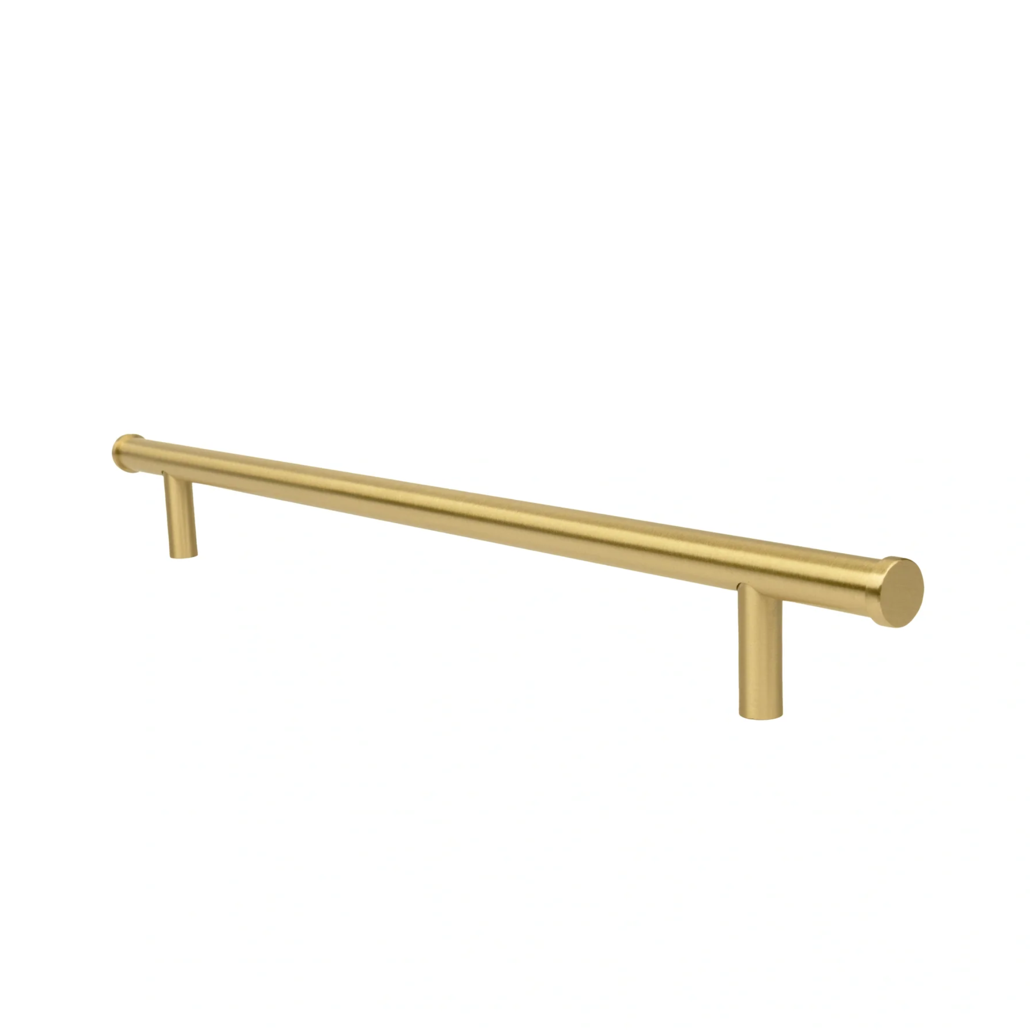Euro Bar Solid Brass Cabinet Pull by Brass Essence, sleek and polished brass handle for cabinets and drawers.