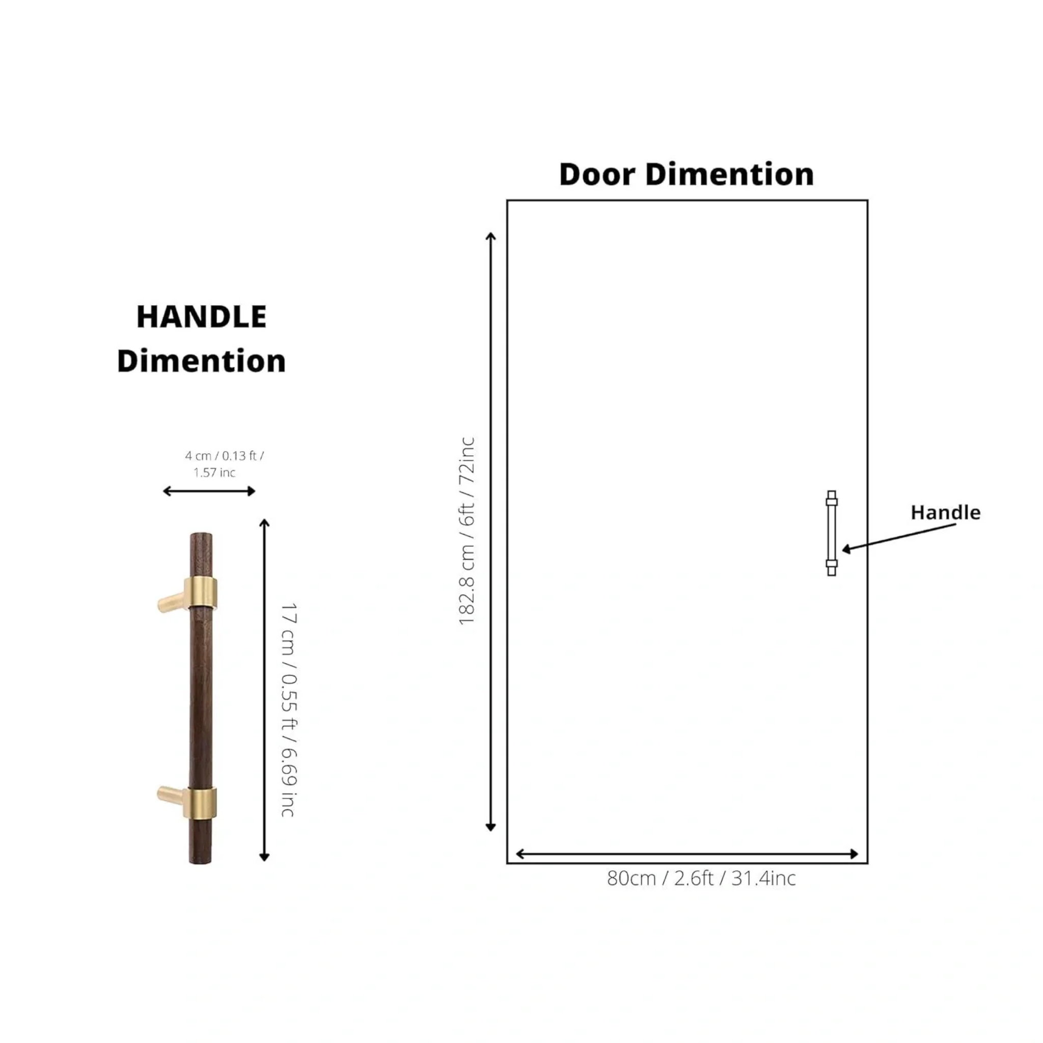 Walnut and brass T-bar handle from Brass Essence collection, featuring a sleek, modern design for furniture or cabinetry.