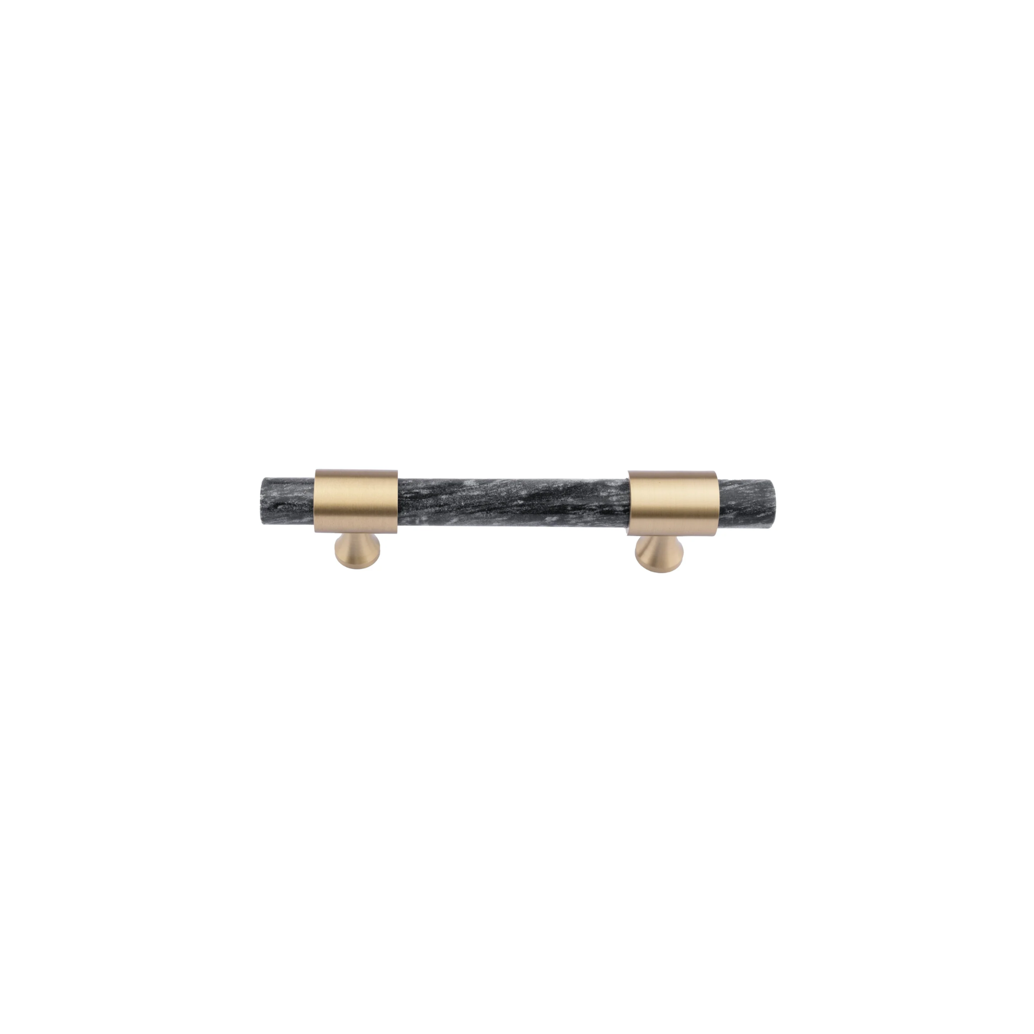 Brass Essence Karish marble and brass handle with brushed finish, featuring elegant design and polished brass accents.