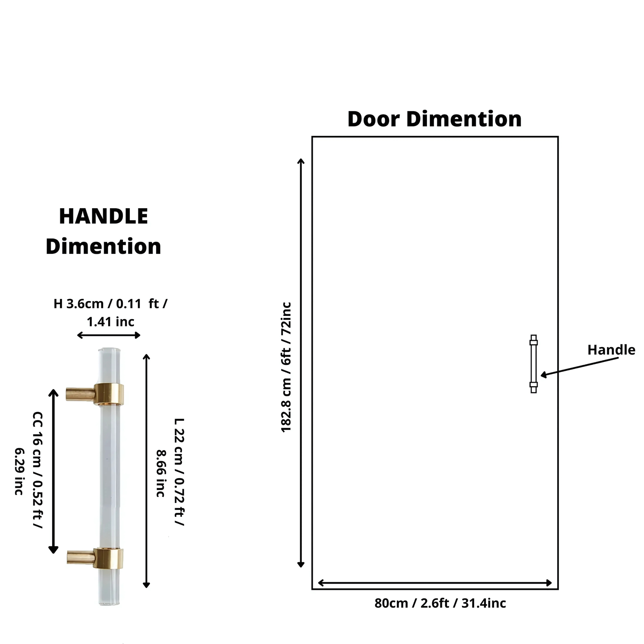 Clear acrylic and brass T-bar handle from Brass Essence collection, showcasing sleek modern design and polished brass finish.