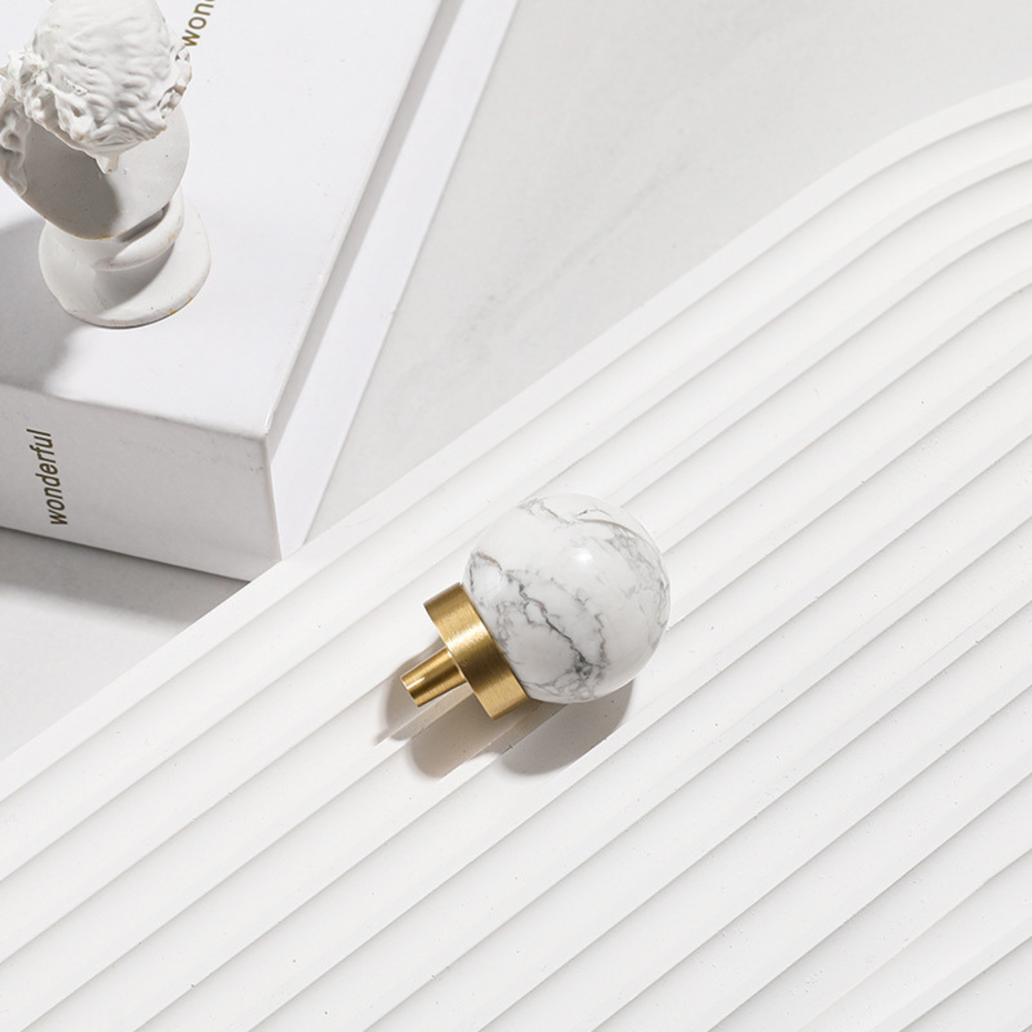 Brass essence natural crystal ball and brass cabinet knob, showcasing a polished glass sphere with antique brass finish.