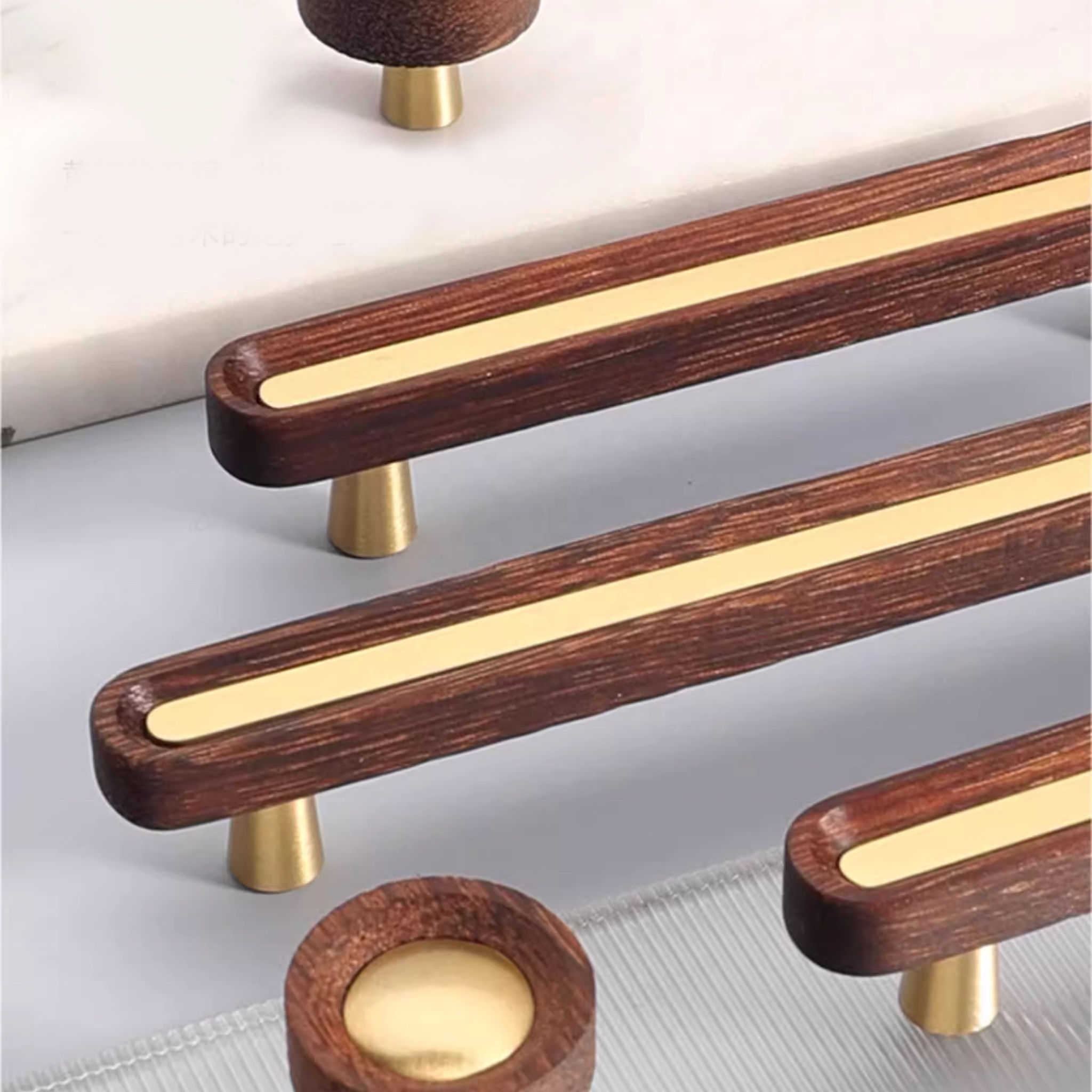 Brushed Brass and Wenge Wood Handles [W-0055]
