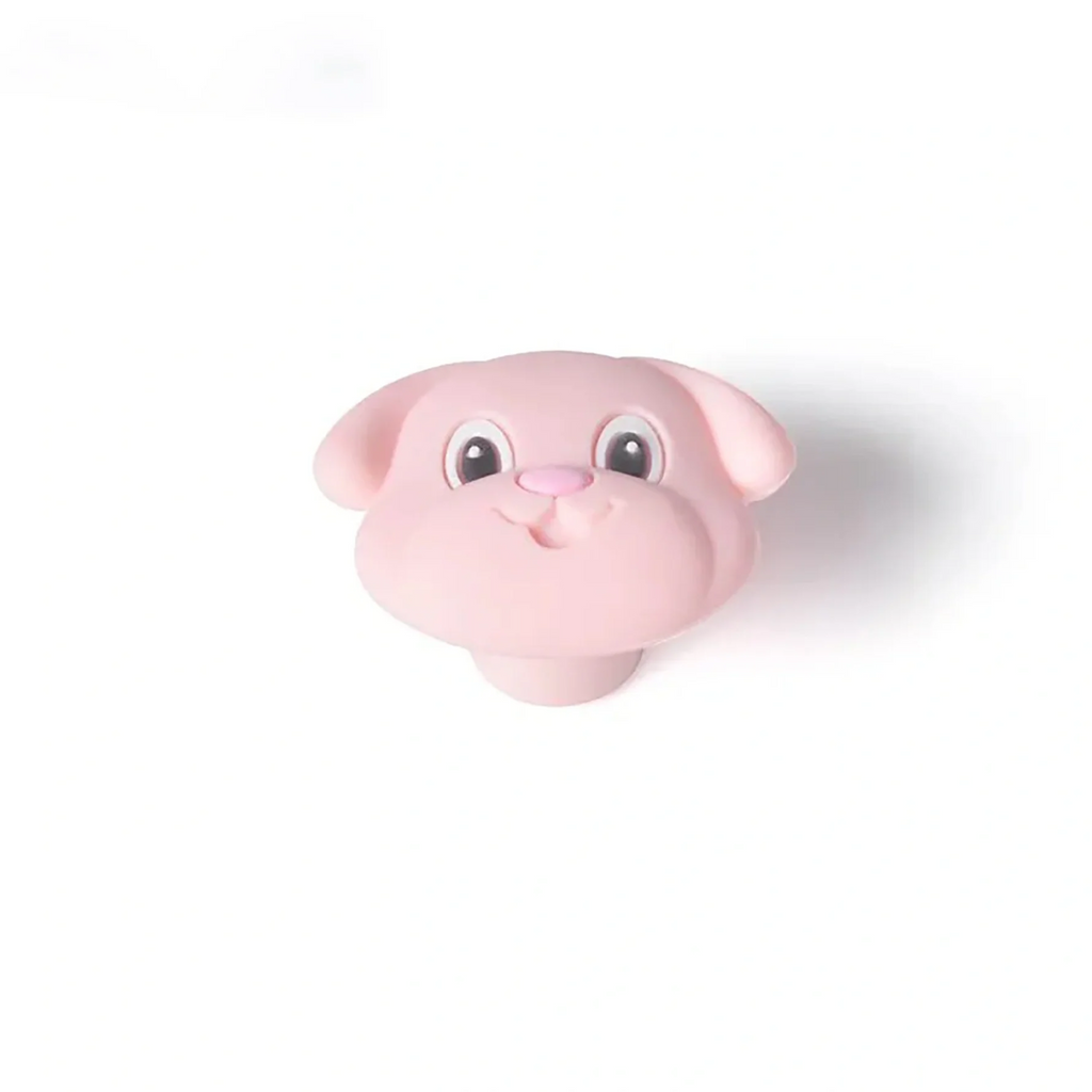 Soft-touch puppy silicone cabinet knob by Brass Essence, featuring a cute puppy design for kitchen or furniture decor.