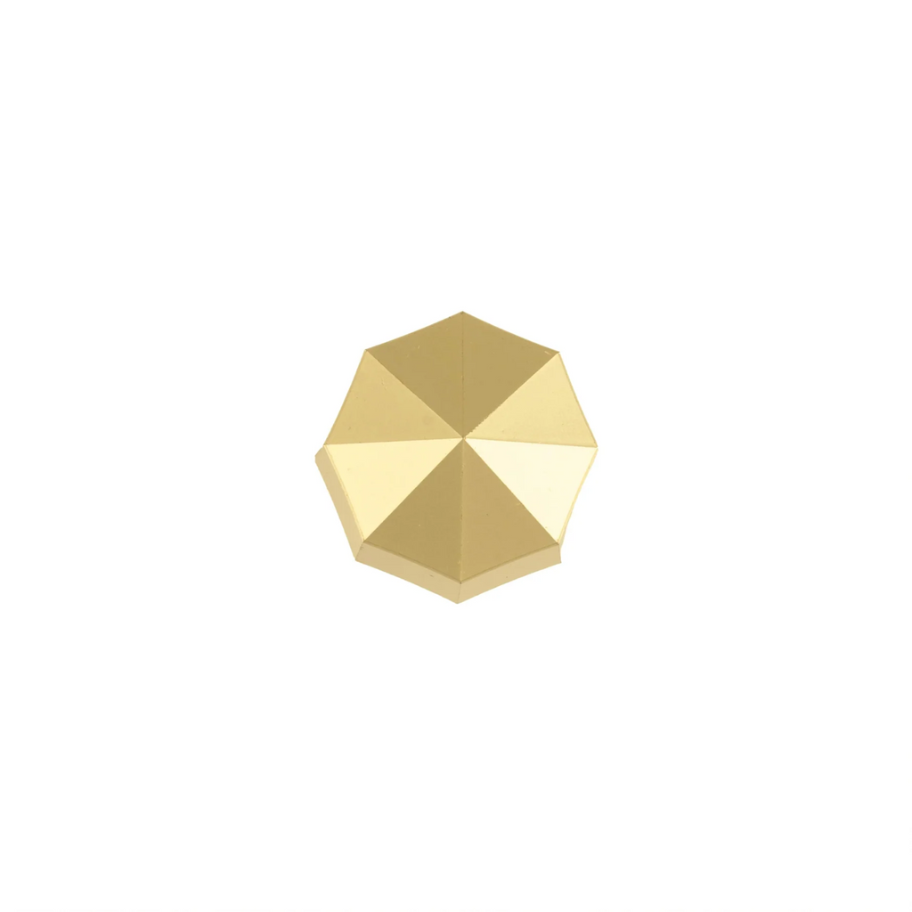Brass Essence octagon-shaped geometric brass cabinet knob with a modern design, featuring a polished brass finish.