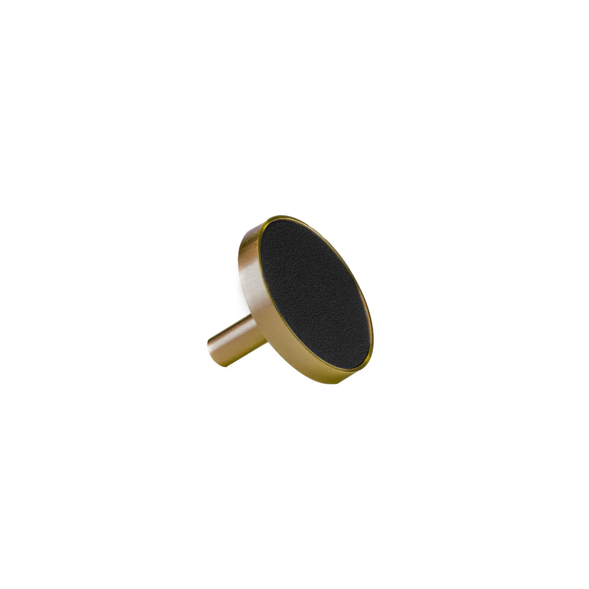 Brushed Brass and Leather Round Handle [L-0004]