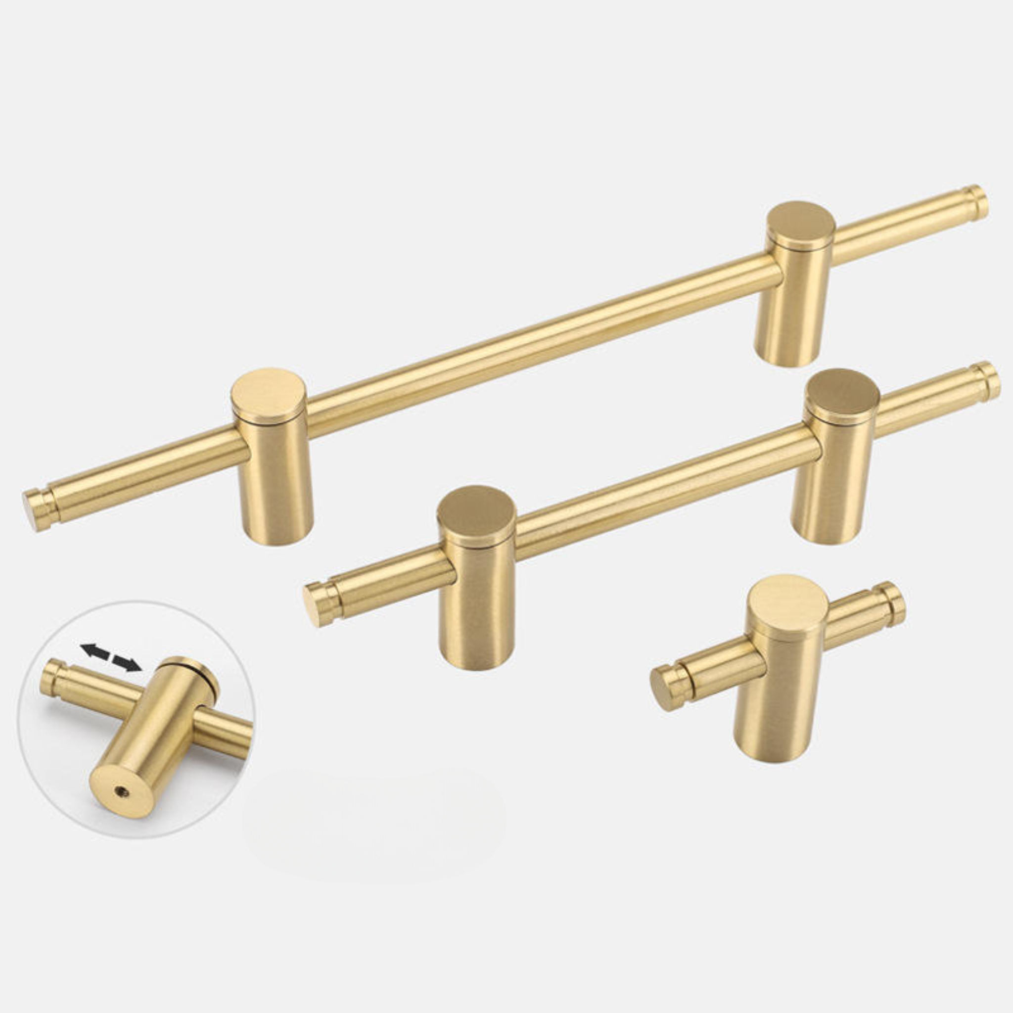 Adjustable Solid Brass Bar Handle Collection [B-0081]