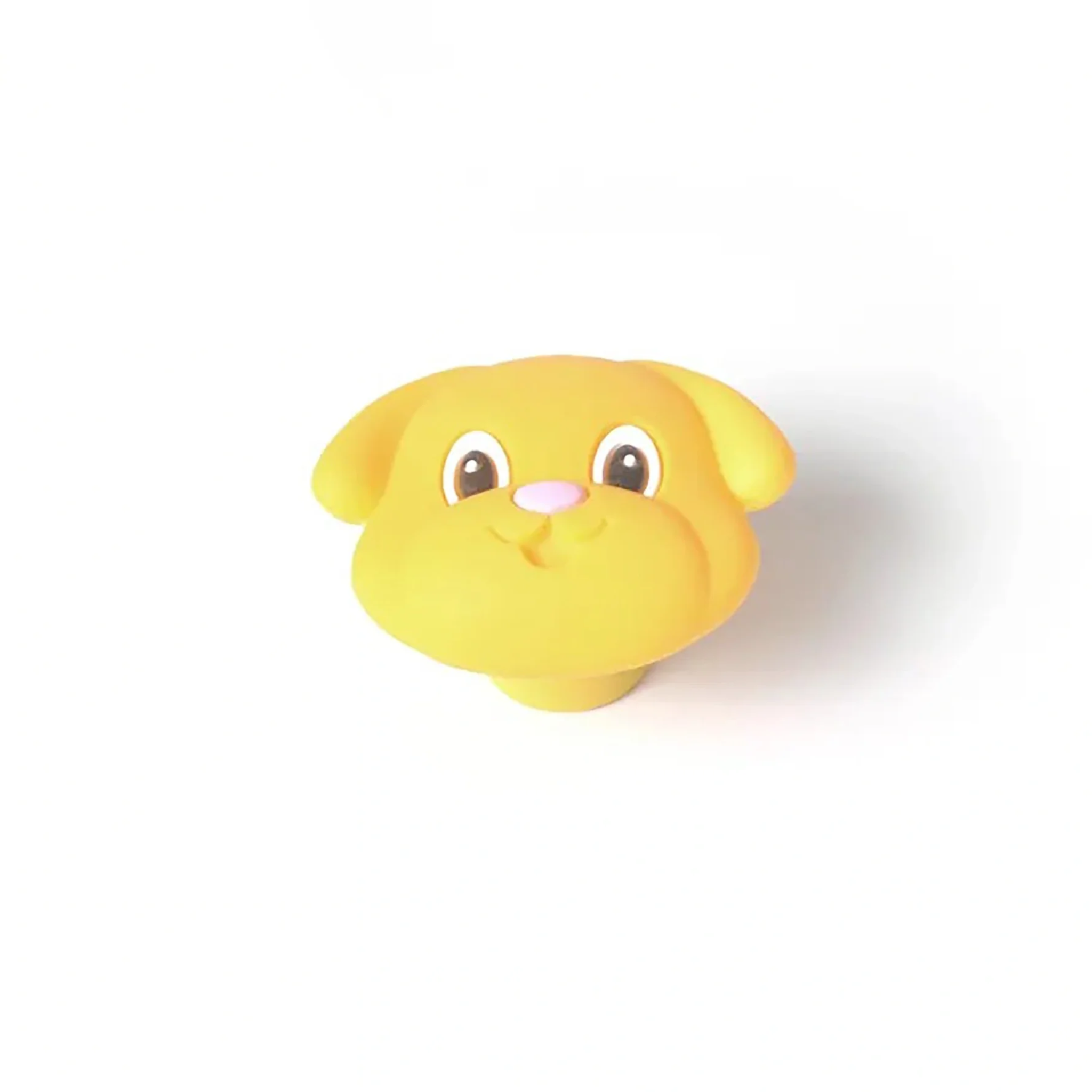 Soft-touch puppy silicone cabinet knob by Brass Essence, featuring a cute puppy design for kitchen or furniture decor.