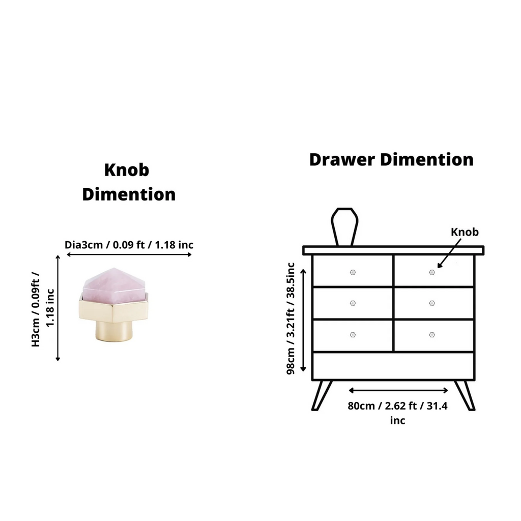 Brass Essence natural crystal and brass hexagon knob with geometric design, featuring a clear crystal and brass finish.