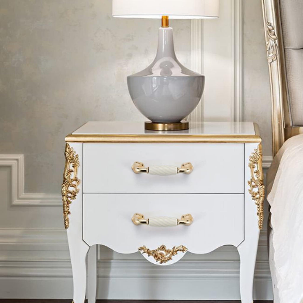 Brass essence Ridged Ceramic and Zinc Cabinet Pull featuring a sleek, modern design with textured ridges for easy grip.