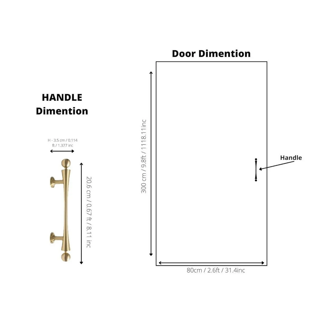 Seasaw-shaped brushed brass cabinet handle by Brass Essence, featuring a sleek, modern design for furniture drawers and cabinets.