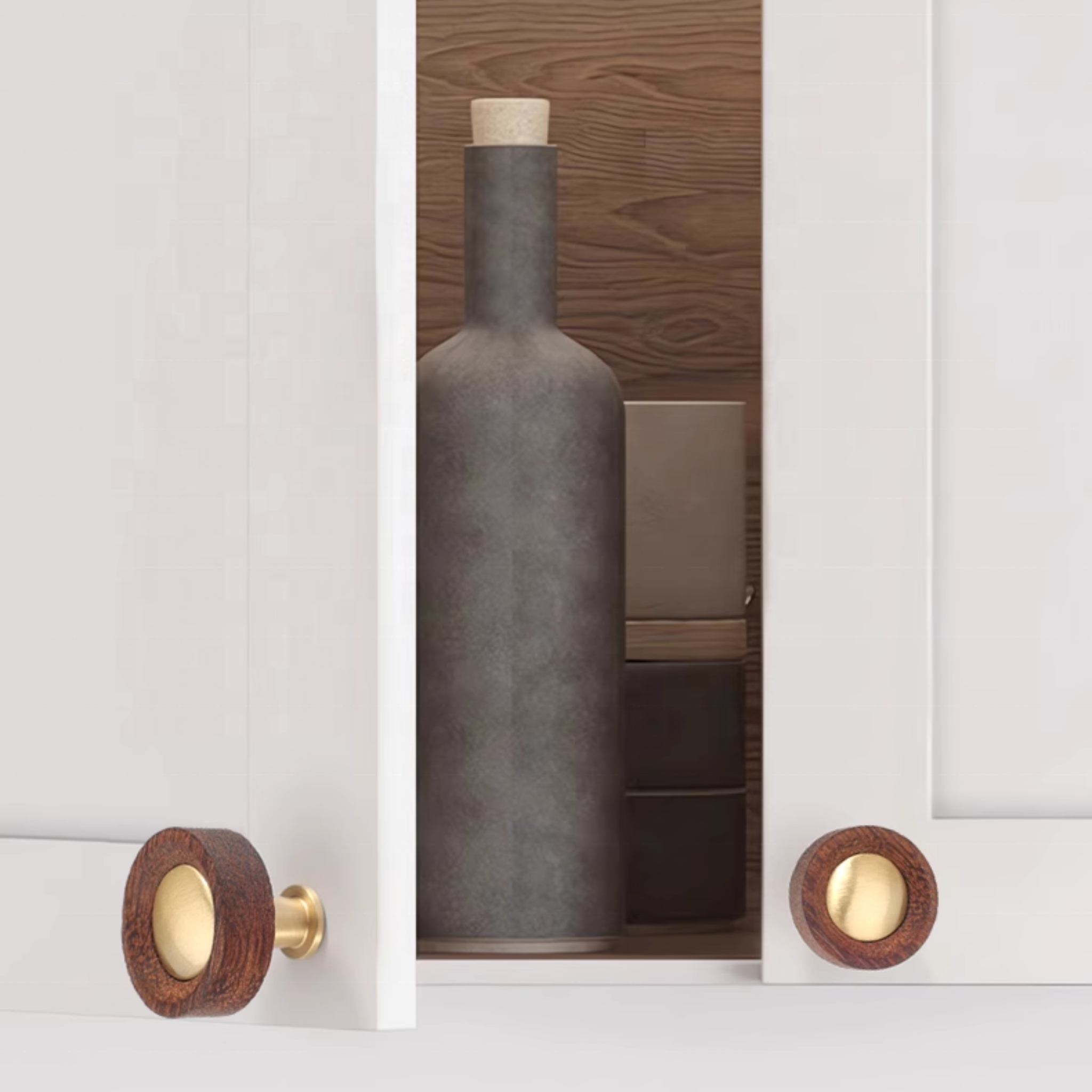 Brushed Brass and Wenge Wood Handles [W-0055]