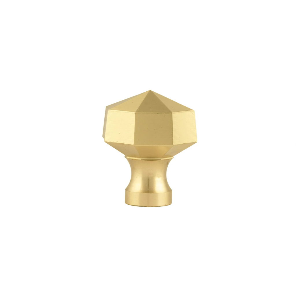 Brass Essence octagon-shaped geometric brass cabinet knob with a polished finish and modern design.