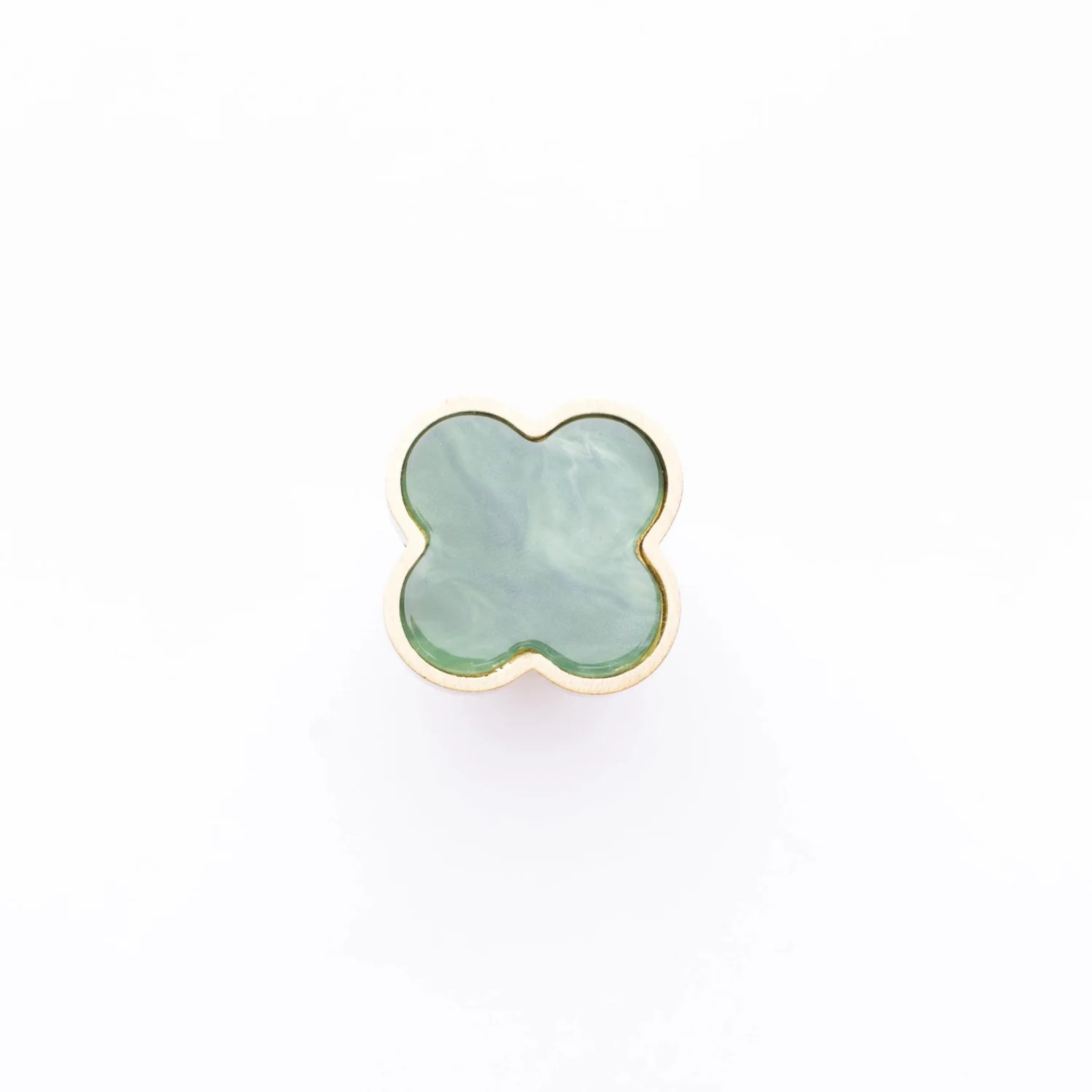Brass essence Clover Brass Cabinet Knob from collection A-0006, showing a polished brass cabinet knob with elegant design.