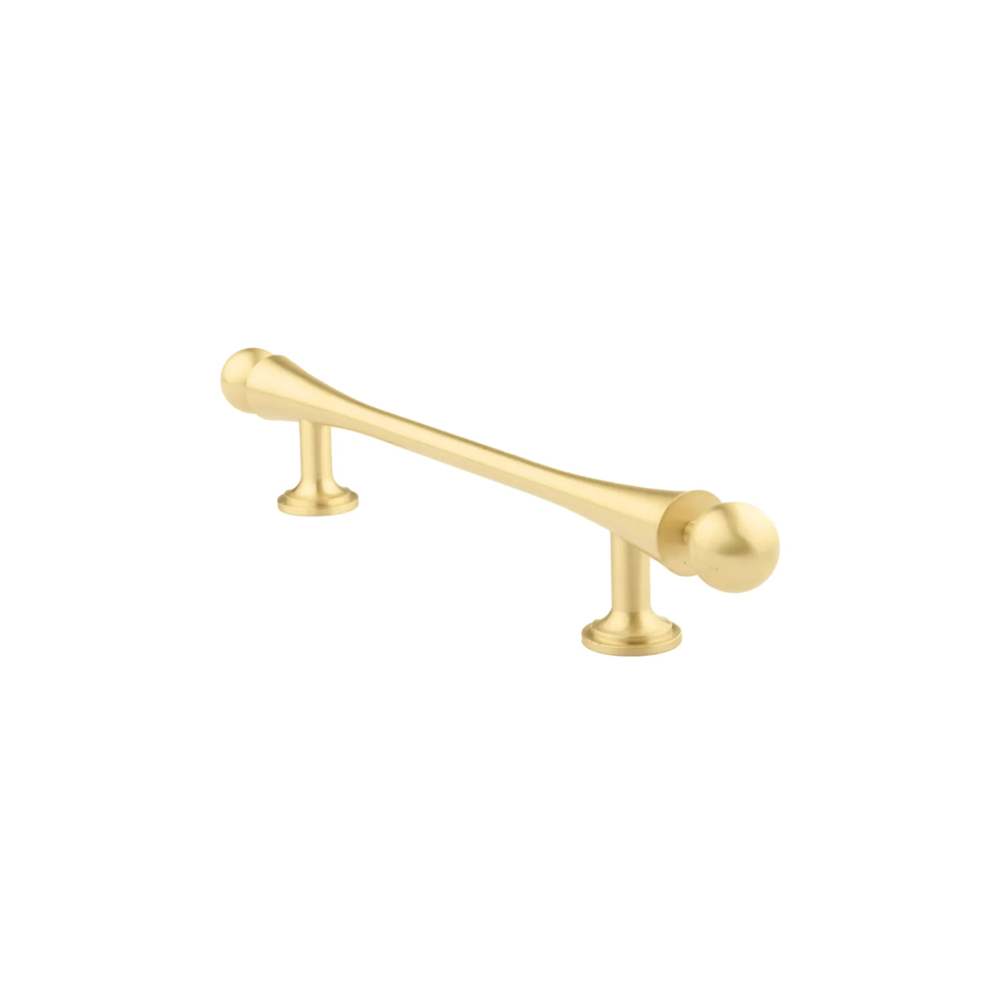 Brass essence Seasaw Hourglass brushed brass cabinet handle with sleek hourglass shape and modern brushed finish.