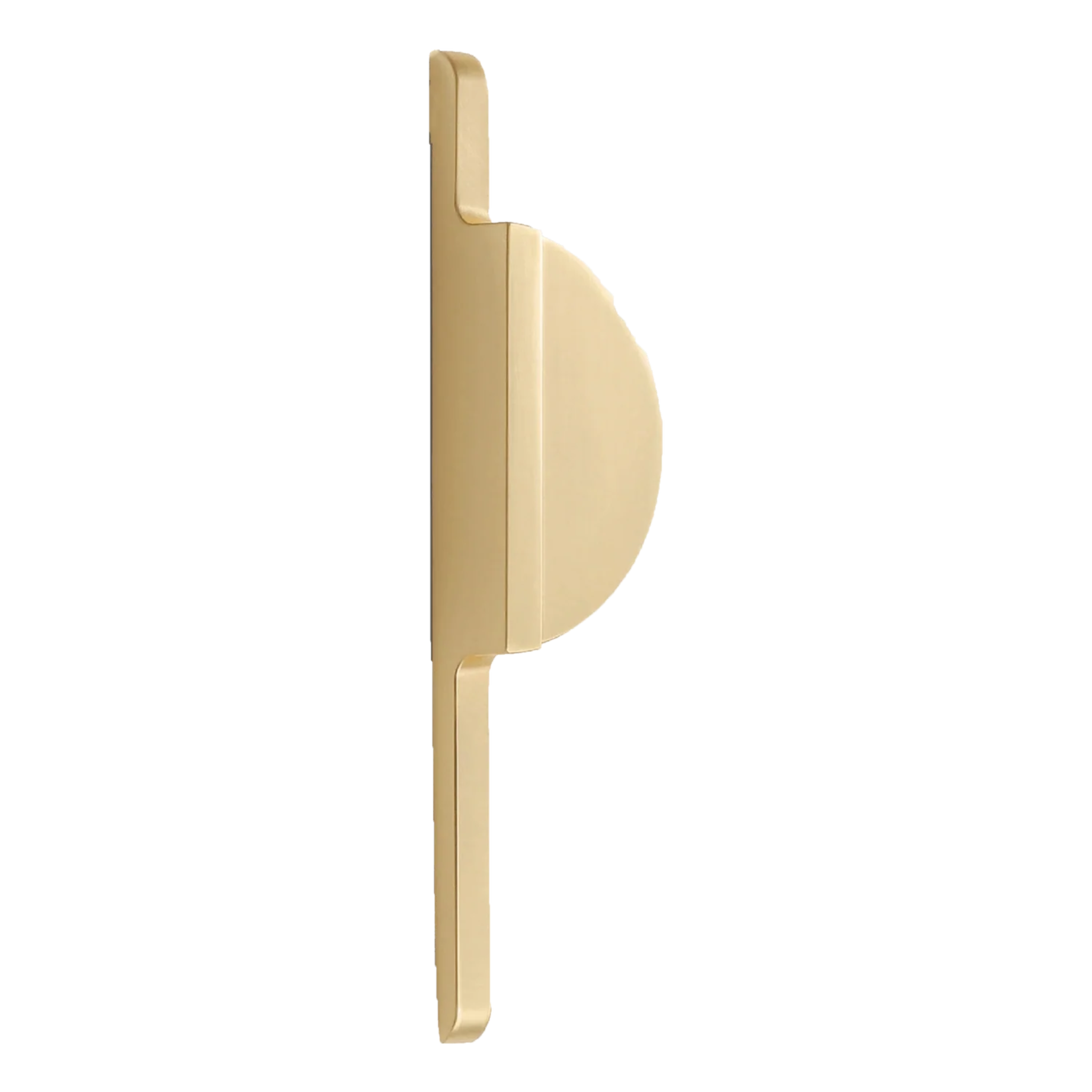 Modern circle and bar door handle by Brass Essence in gold and black zinc alloy with a premium finish.