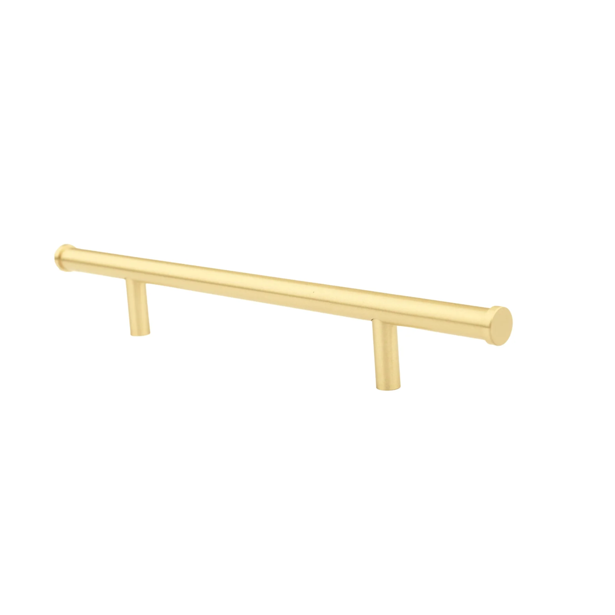 Euro Bar Solid Brass Cabinet Pull from Brass Essence, showcasing sleek, polished brass handle for cabinets and furniture.