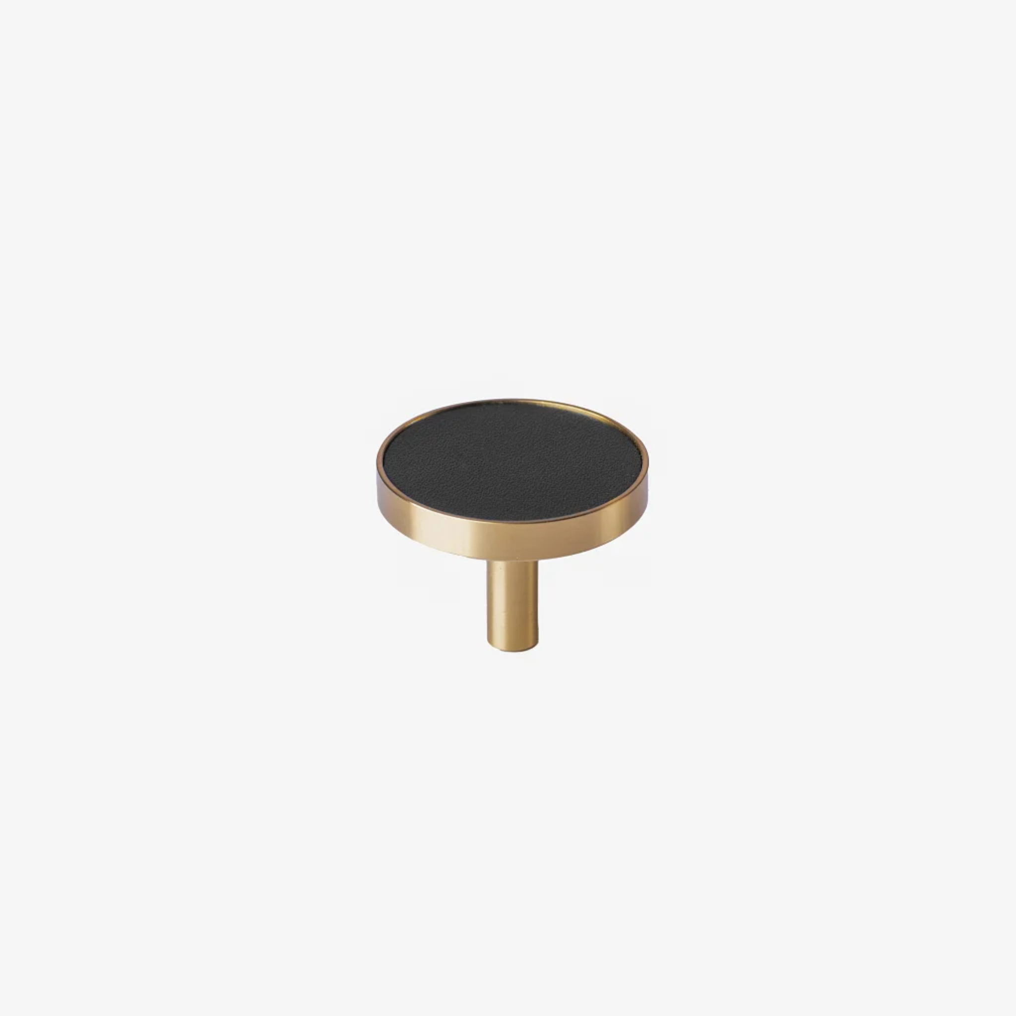 Brushed Brass and Leather Round Handle [L-0004]