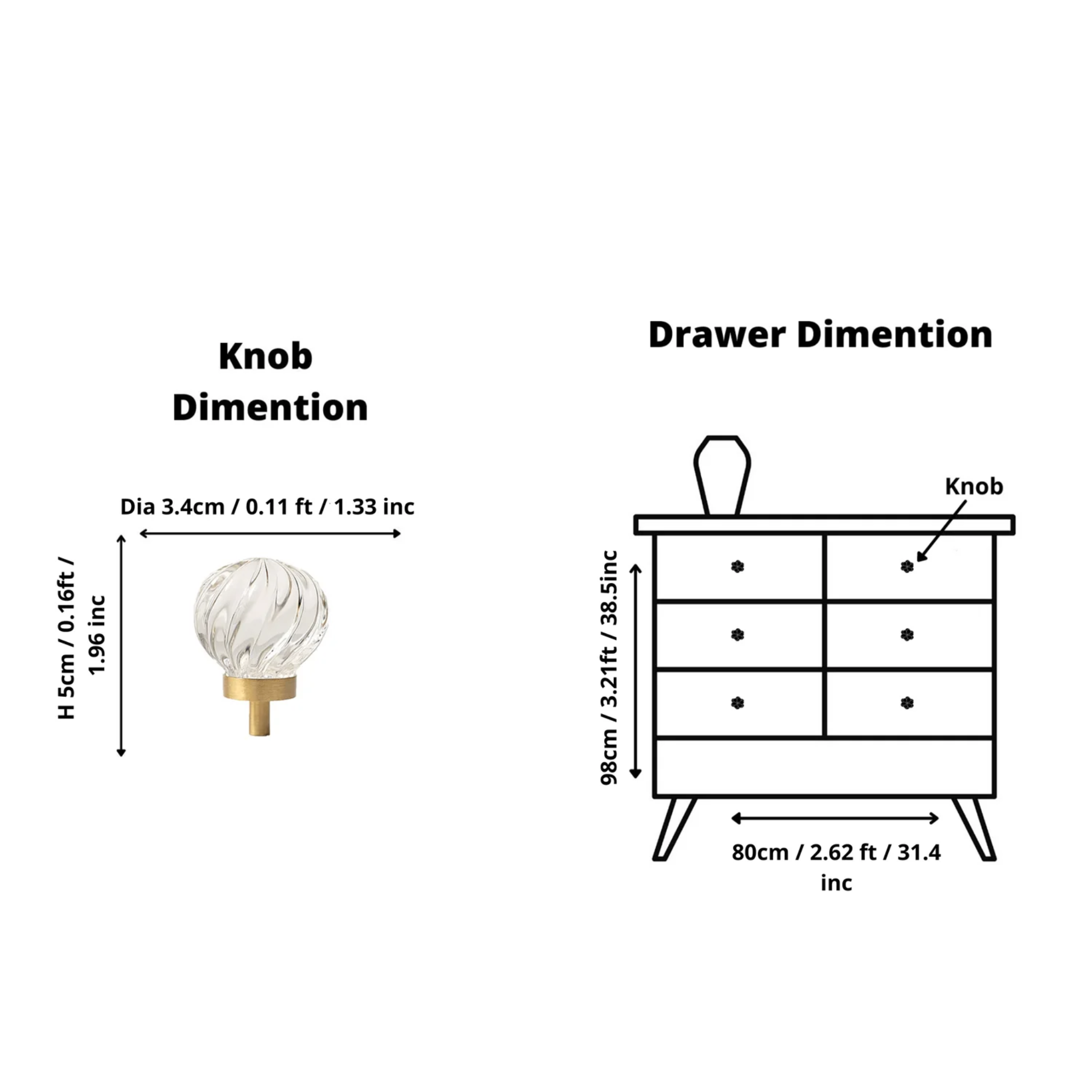 Brass Essence crystal drawer pulls with fluted and smooth design, featuring elegant crystal accents on a metal handle.