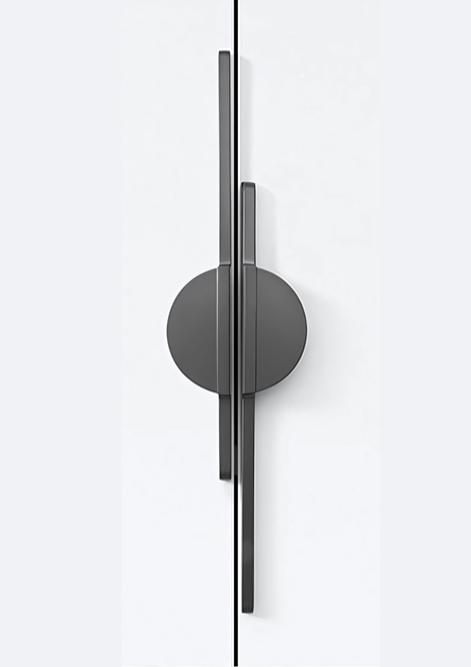 Gold and black modern circle and bar door handle by Brass Essence, zinc alloy with a premium finish.