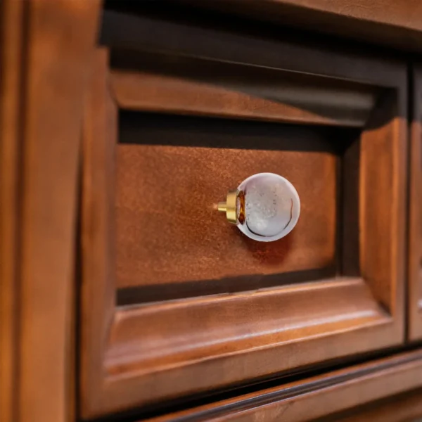 Moon Orb Glitter Glass & Brass Knob