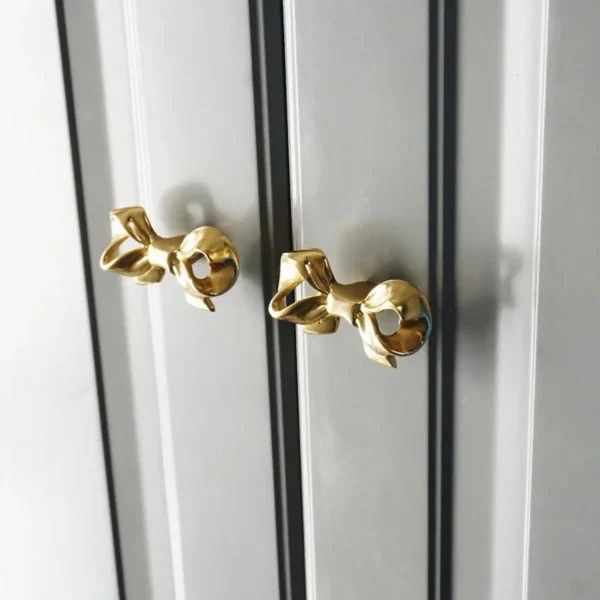 Austria Polished Brass Bow Cabinet Knob