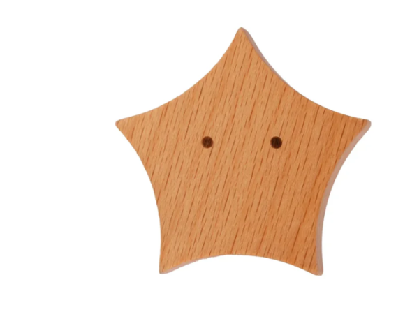 Starfish Shaped Wooden Knob and Hook