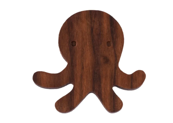 Octopus Wooden Cabinet Knob and Hook